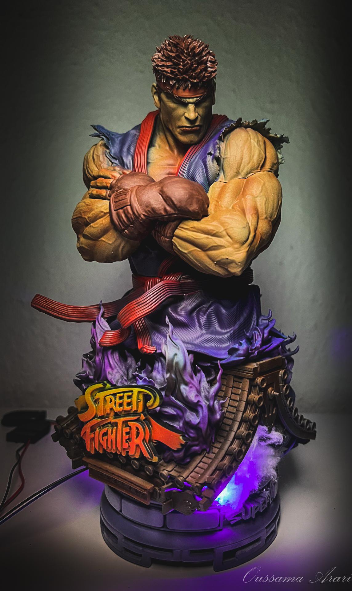 WICKED RYU BUST: TESTED AND READY FOR 3D PRINTING 3d model