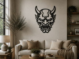 Oni Demon Mask Wall Art Decor.stl 3d model
