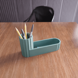 Fluted Pen Holder & Desk Organizer 3d model