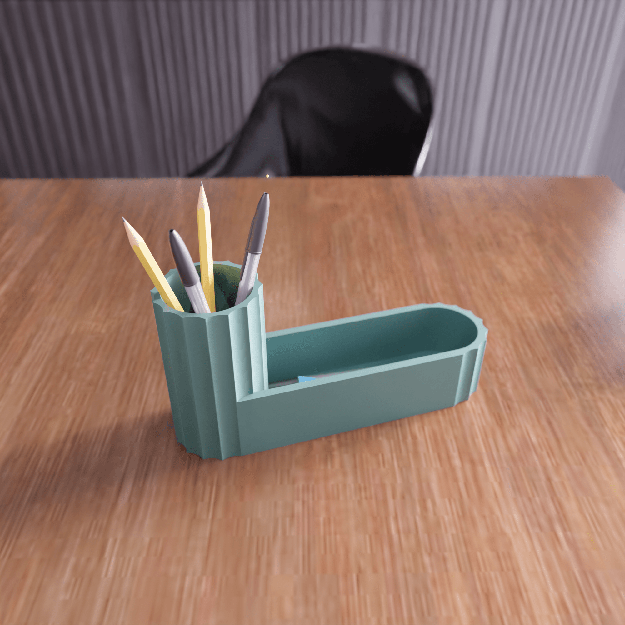 Fluted Pen Holder & Desk Organizer 3d model