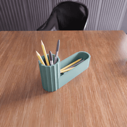 Fluted Pen Holder & Desk Organizer 3d model