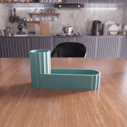 Fluted Pen Holder & Desk Organizer 3d model