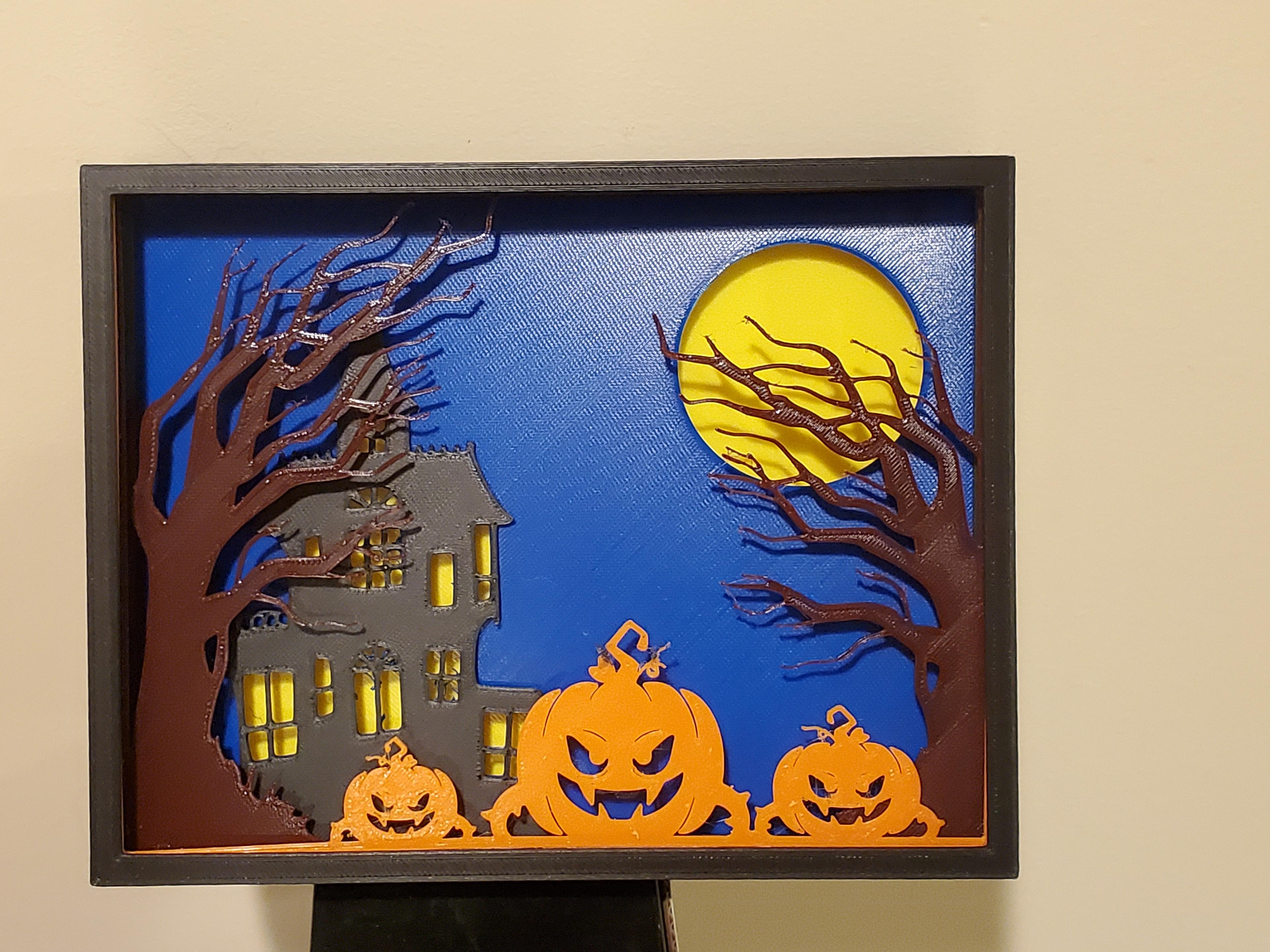 Halloween Multilayer Silhouette - Super cute, fun print. Happy Halloween and thank you! - 3d model