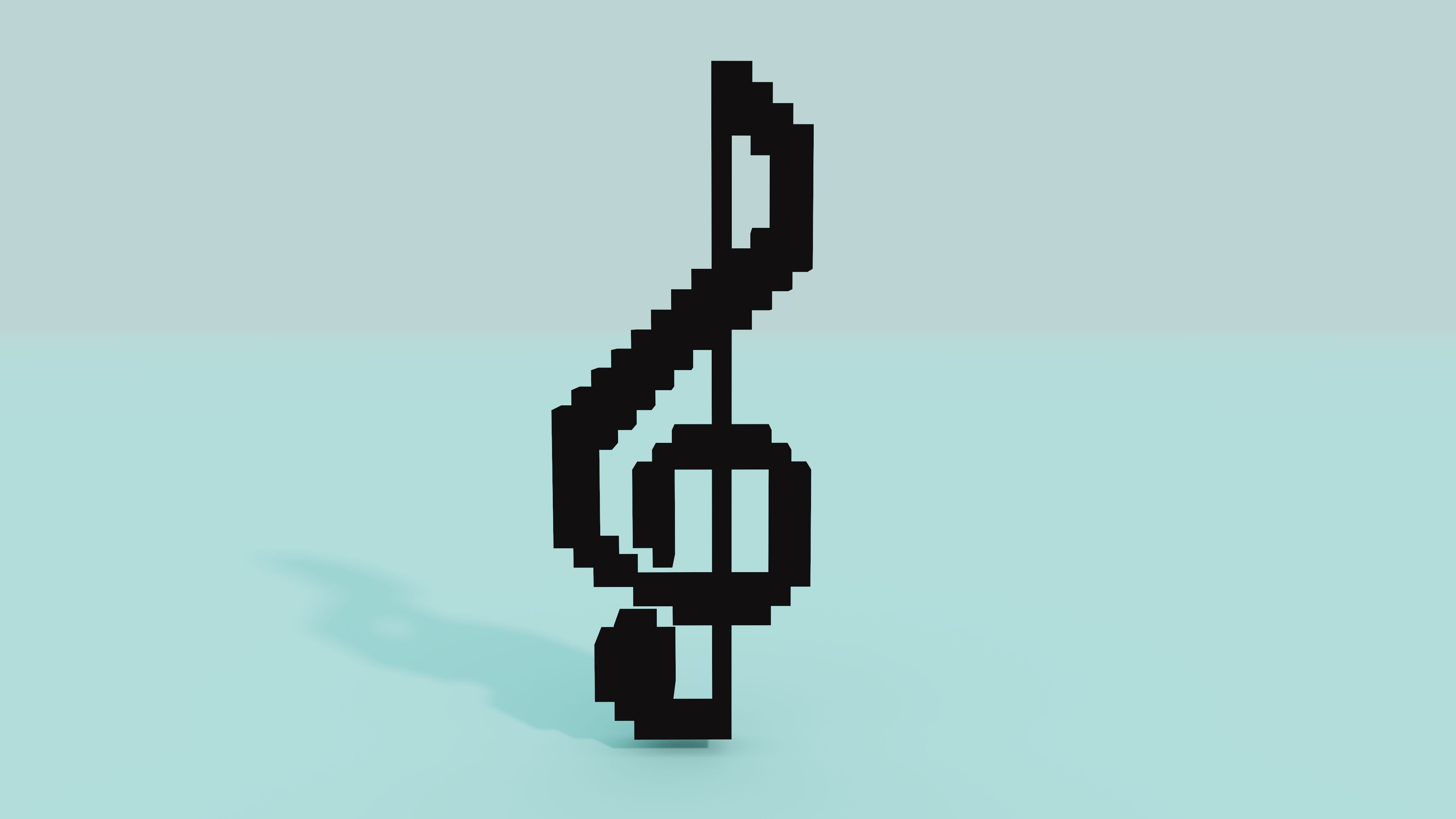 G key voxel art 3d model