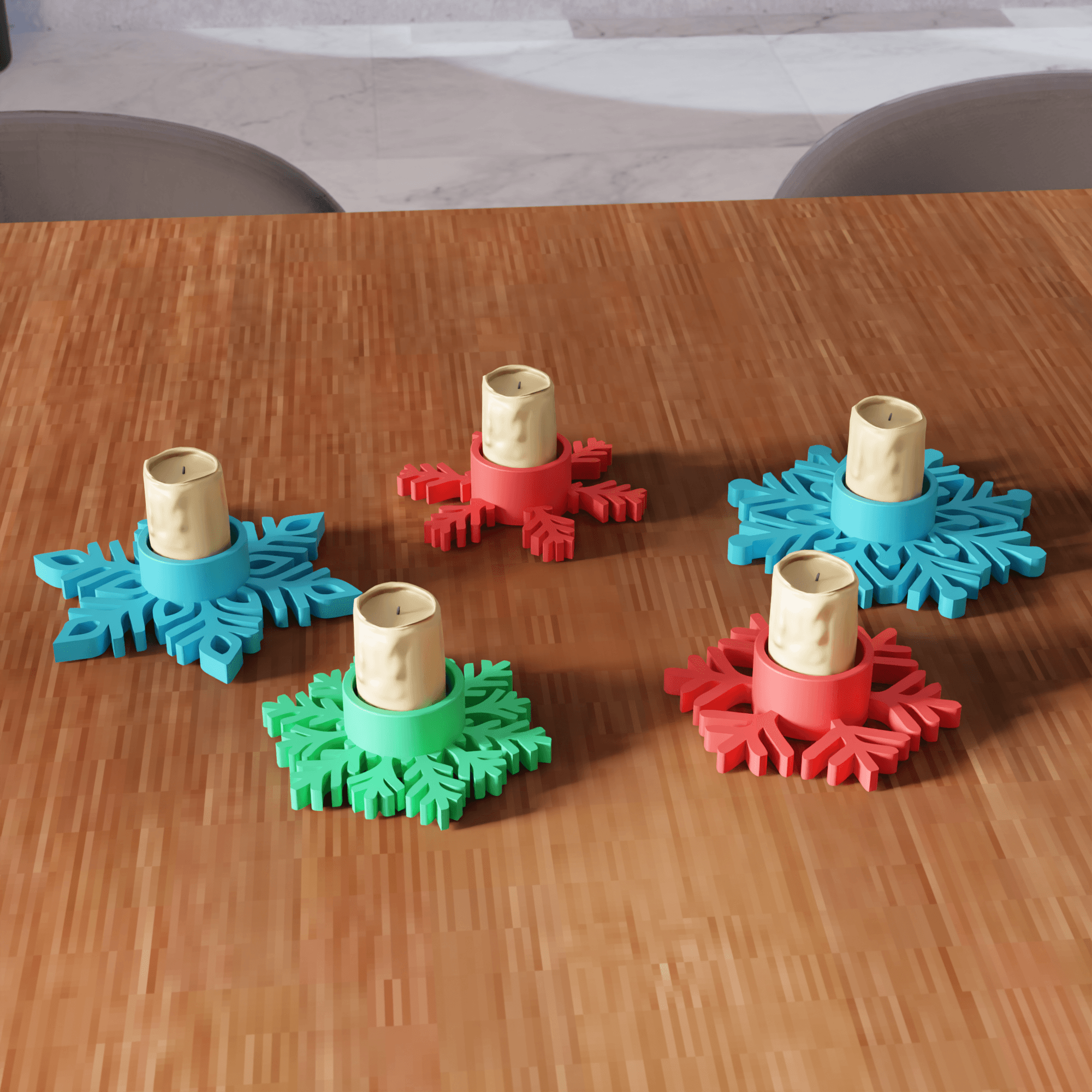 25 Pcs Snowflake Tea Light Holder Bundle 3d model