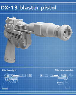 Aurra Sing's DX-13 Blaster Pistols - Star Wars 3d model