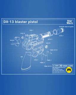 Aurra Sing's DX-13 Blaster Pistols - Star Wars 3d model