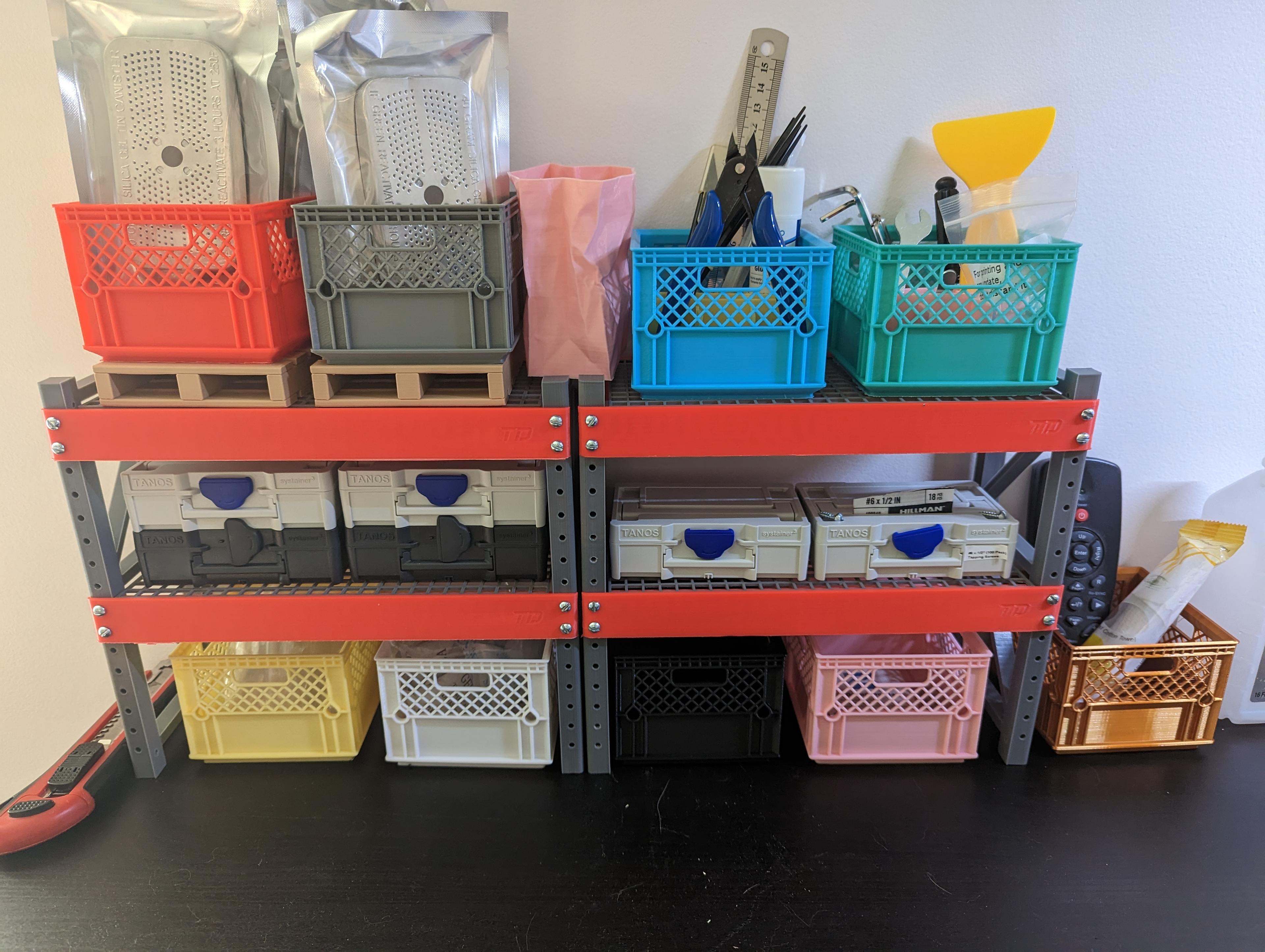 Post-It Pallet Storage Rack - Scaled up to 125% for my Systainers and "penholder crate box" by PLANL3D. - 3d model