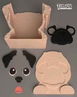 PUG PEN HOLDER 3d model