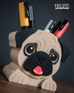 PUG PEN HOLDER 3d model