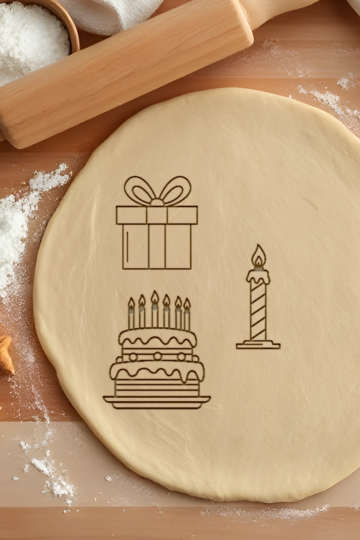 Birthday Set Cookie Cutter, Biscuit Cutter 3d model