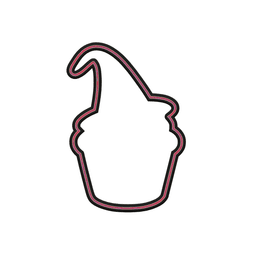 Cupcake with Witch Hat Cookie Cutter STL File - 4 inches 3d model