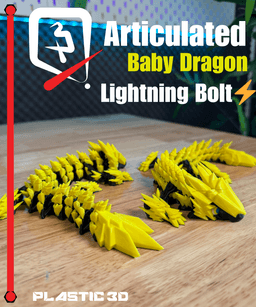 Articulated Lightning Baby Dragon 3d model