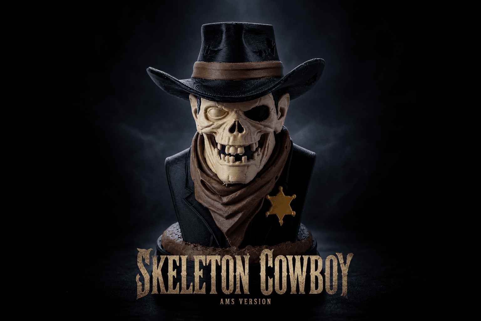 Skeleton Cowboy Bust β Western Themed Decor 3d model