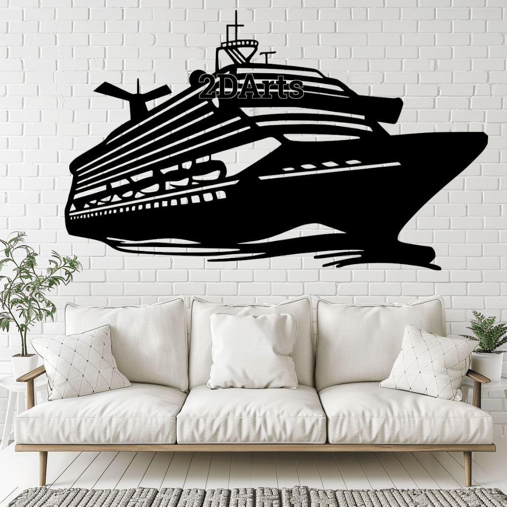Cruise Ship 2D Wall Art/Window Art - Digital STL & SVG Files for 3D Printing and Laser Cutting 3d model
