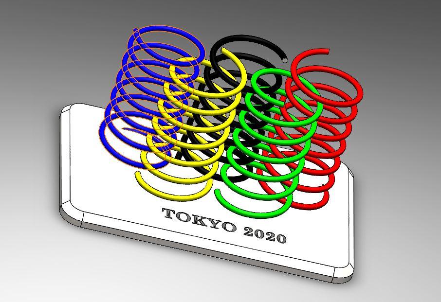 olympics pen stand.SLDPRT 3d model