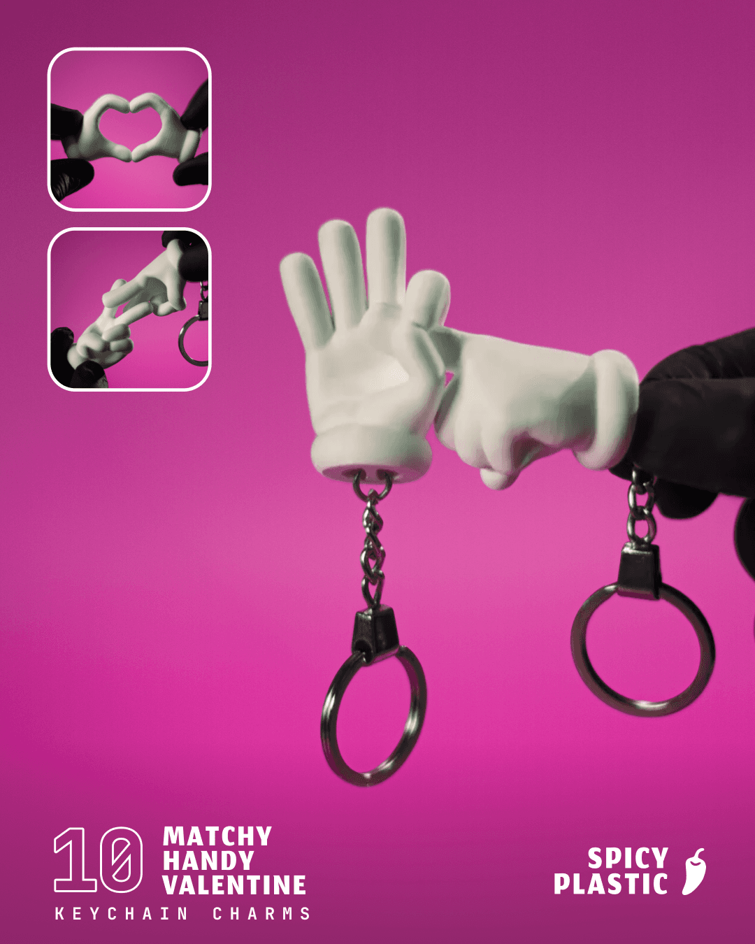 Matchy Handy Valentine - Keychain Charms 3d model