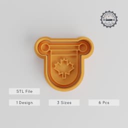 Patriotic Banner Shape Cutter & Stamp, Cookie & Fondant Decoration, Set of 6, S/M/L Sizes, Canadian Symbol PRODUCT_5471 3d model