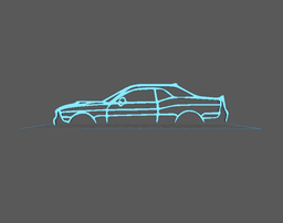 Silhouette Dodge - Car Wall art 3d model