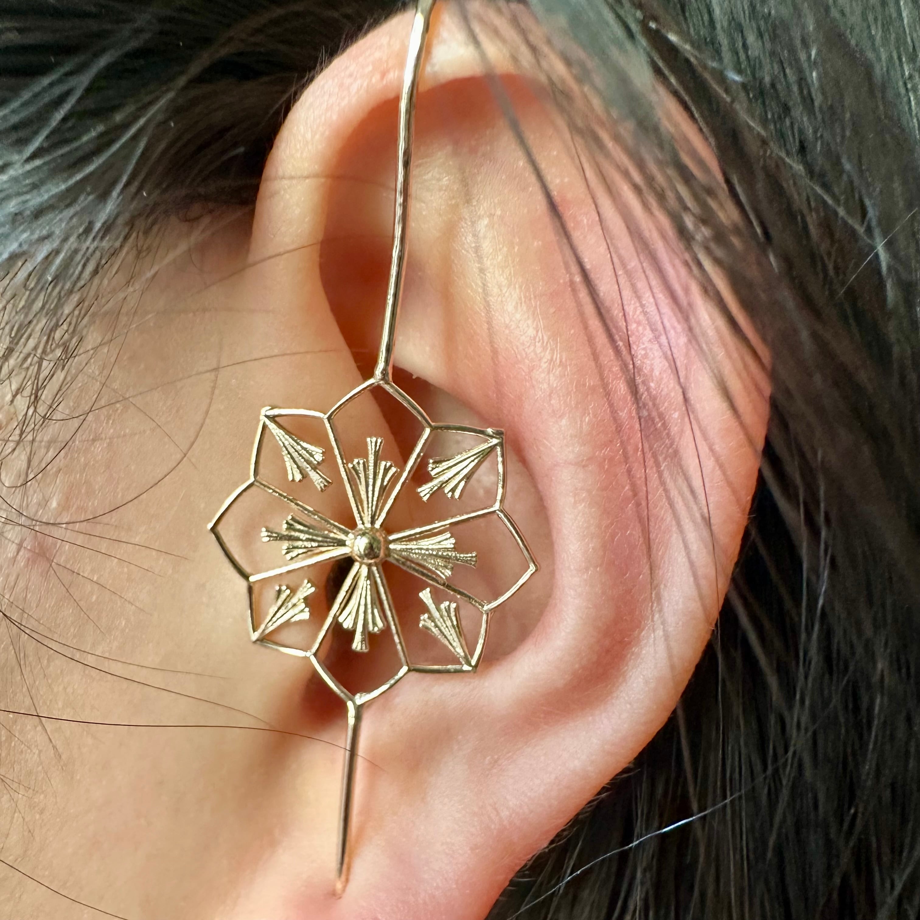 Over Ear Experimental Tracery Earring 3d model