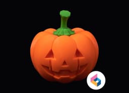 Caterpillar Jack o'Lantern - trans face 3d model
