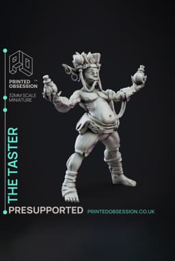The Taster - Goblin Brewers - PRESUPPORTED - Illustrated and Stats - 32mm scale 3d model