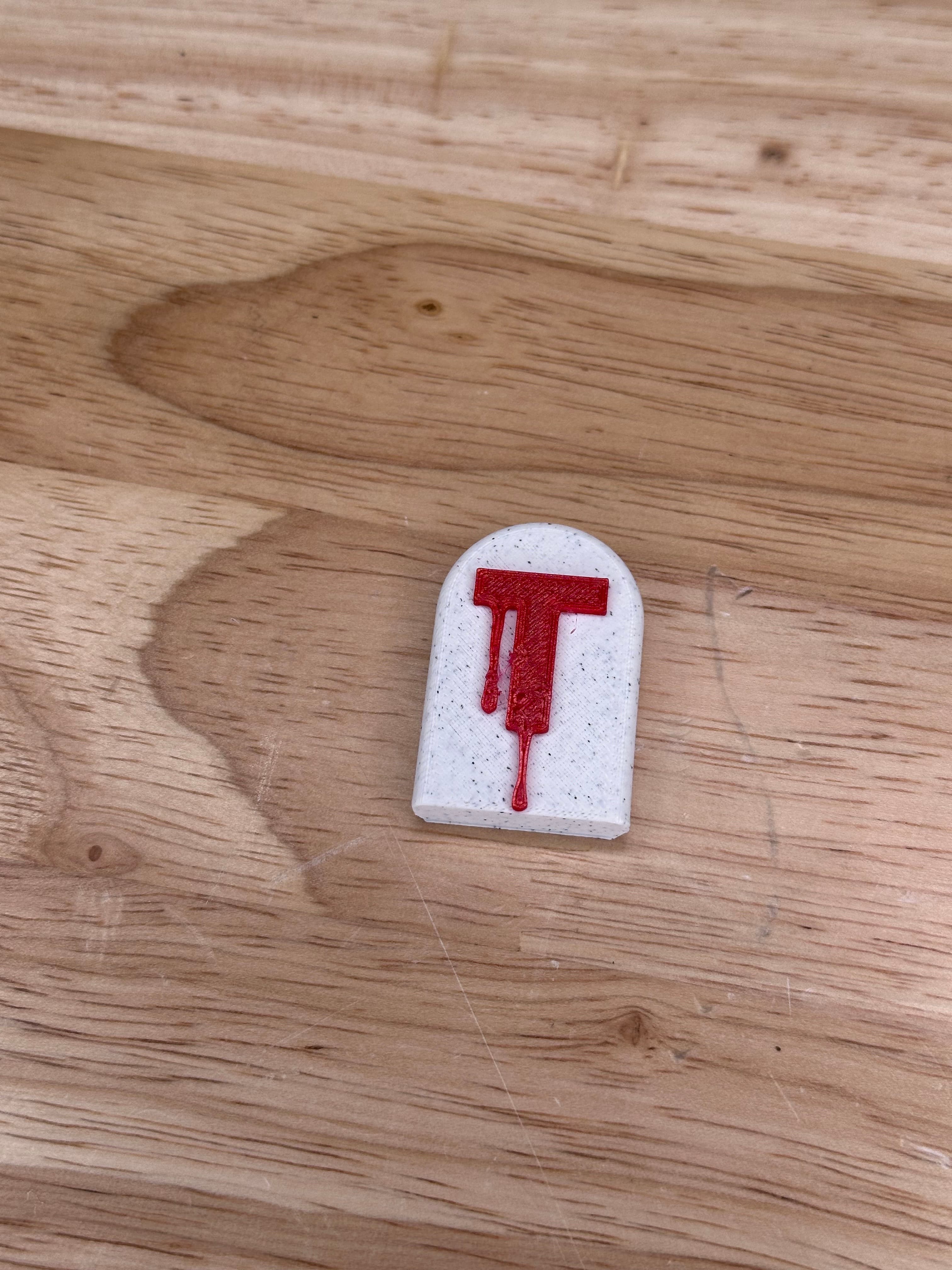 Hauntingly Stylish: Single-Color Headstone Alphabet Magnets for Halloween T 3d model