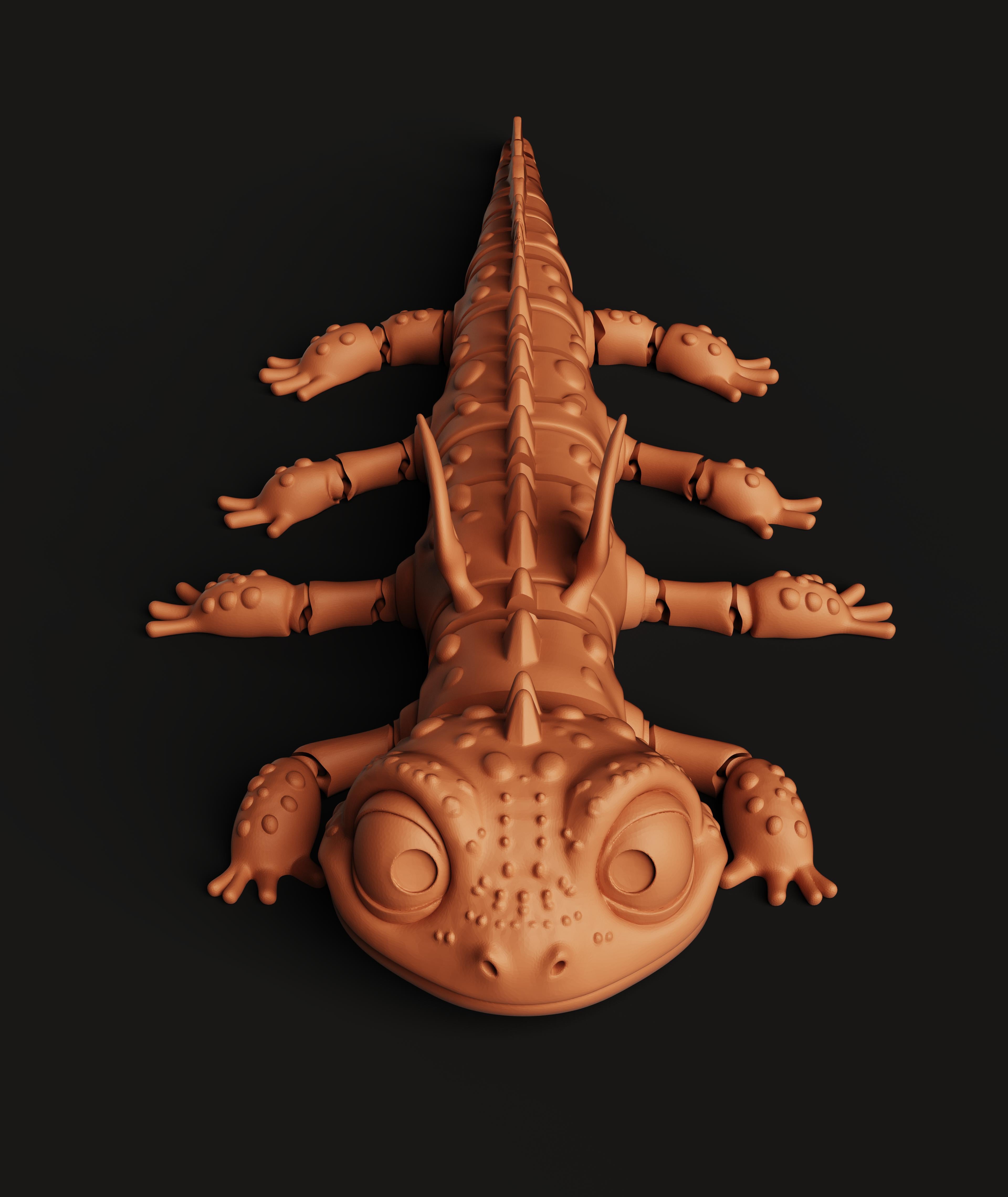 Articulated Winged Lizard | Flexi Fantasy Dragon Fidget | Multi-Color Print-In-Place 3d model