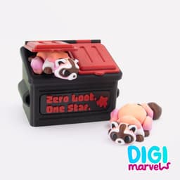 Raccoon Flexi + Keychain 3d model
