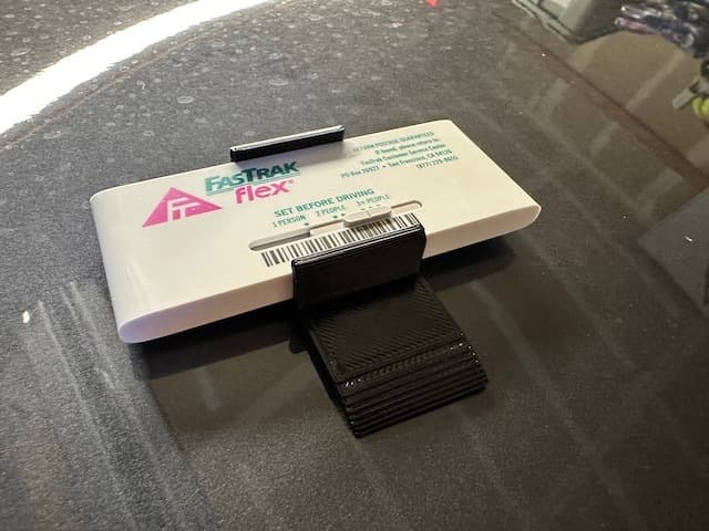FasTrak Flex Clip / Holder for Tesla & Others 3d model