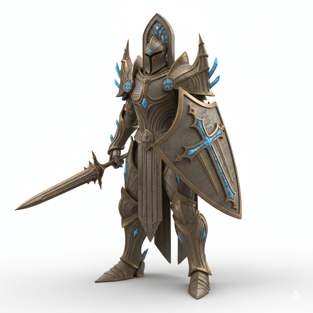 Cathedral Guardian Gothic Knight Warrior 3d model