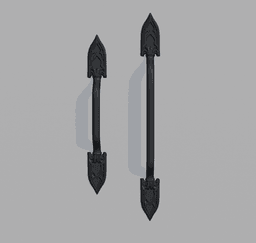 Long Cathedral Pull Handles – Gothic Cabinet / Door Handle Set 3D Print Model 3d model