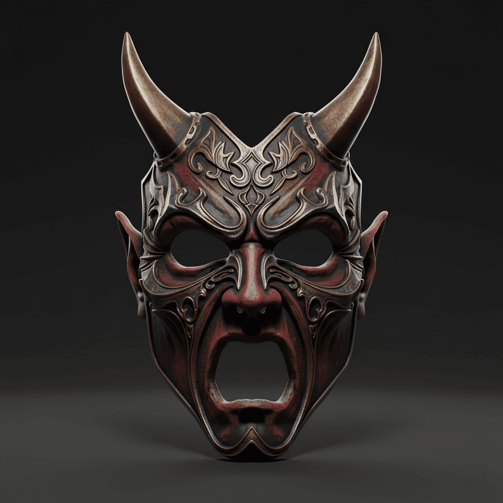 Gothic Devil Wearable Cosplay Mask High Quality STL 3d model