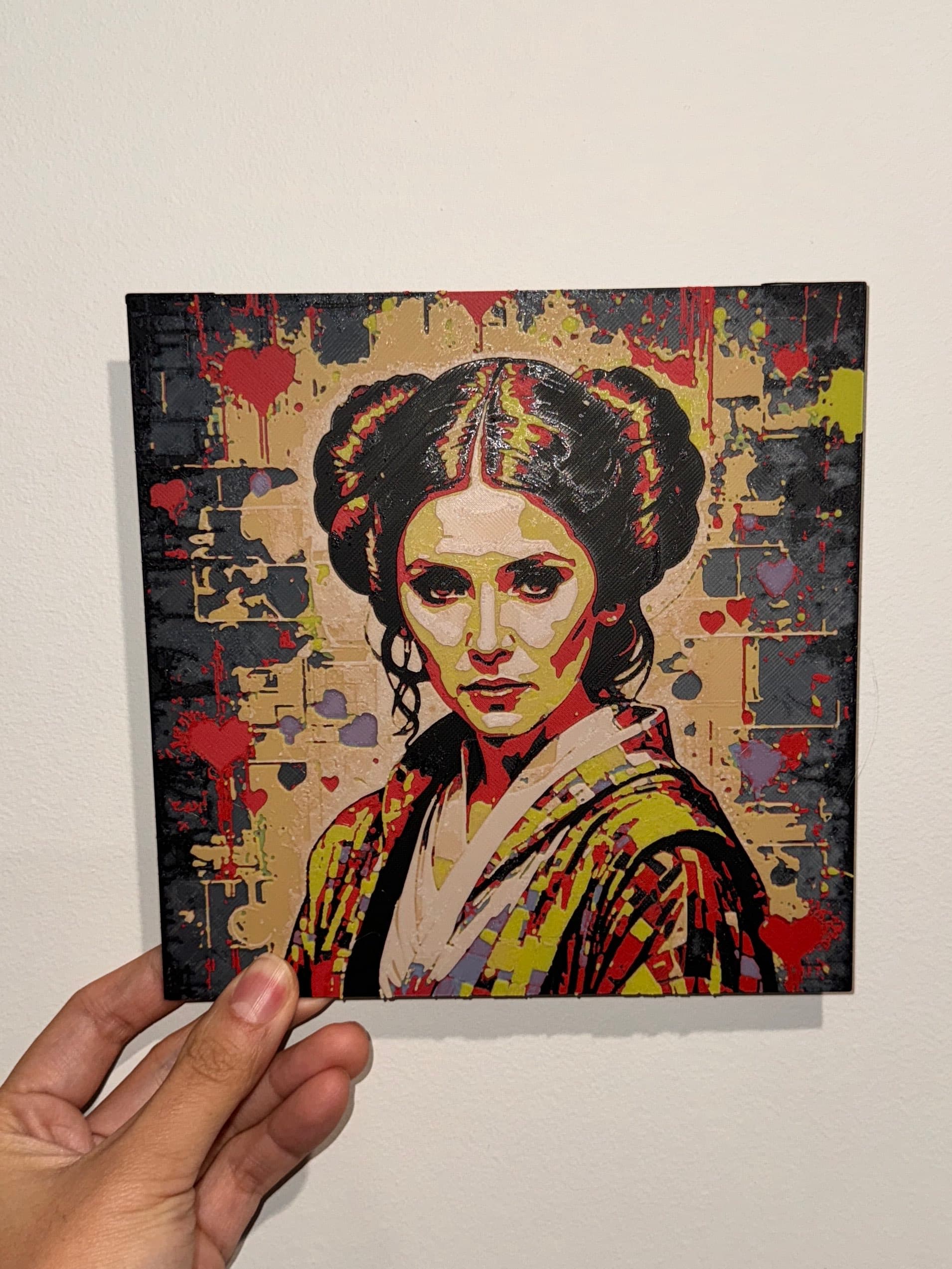 Princess Leia Pop Art - HueForge Print 3d model