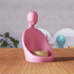 Abstract Figure Candle Holder - Modern Sculptural 3d model