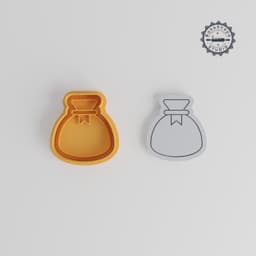 Sack Shape Cutter & Stamp Set, Cookie & Fondant Tool, Money Bag Design, 3 Sizes, 6 Pcs PRODUCT_349 3d model