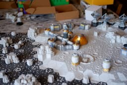 FDMecha Hex Terrain: Lunar Landscape - Moonbase Modules 3d model