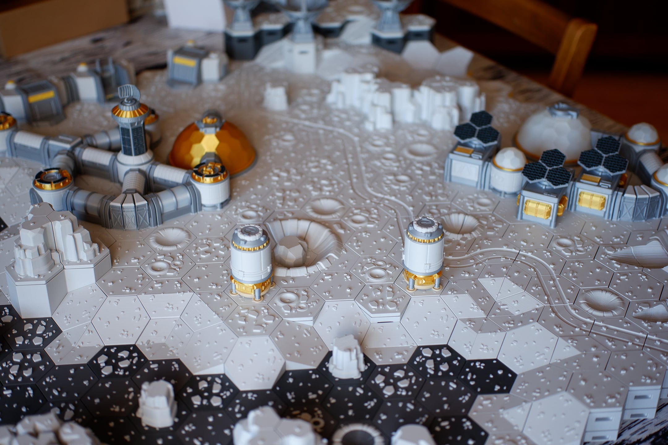 FDMecha Hex Terrain: Lunar Landscape - Moonbase Modules 3d model