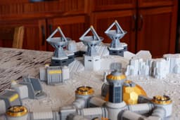 FDMecha Hex Terrain: Lunar Landscape - Moonbase Modules 3d model