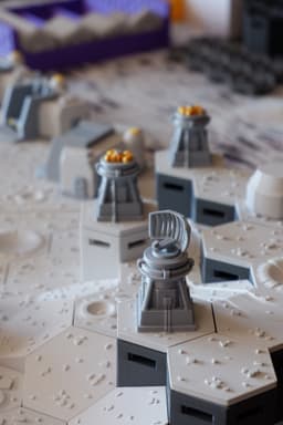 FDMecha Hex Terrain: Lunar Landscape - Moonbase Modules 3d model