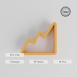 Graph Shape Cutter Set, 18 Piece, Ideal for Cookies, Fondant & Clay, Includes Chart, Trend Line, Bar & Pie Chart Designs PRODUCT_3663 3d model