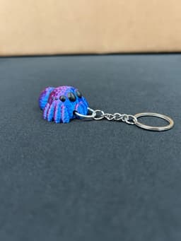 Hairy Spider Keychain Front 3d model