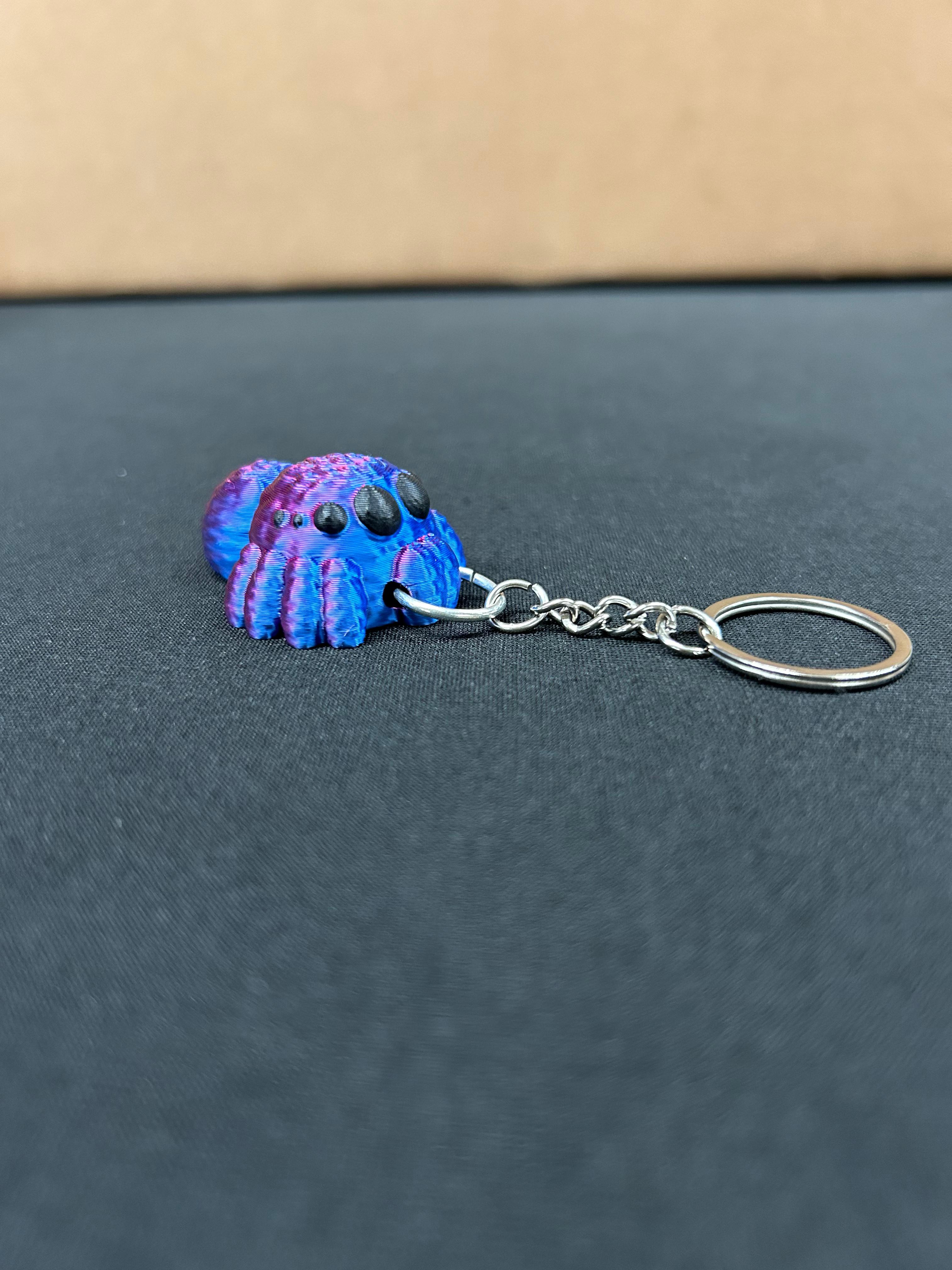 Hairy Spider Keychain Front 3d model