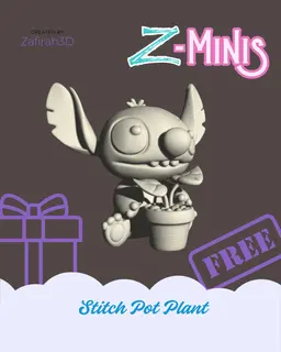 Z-MINIS STITCH POT PLANT FOR FREE 3d model