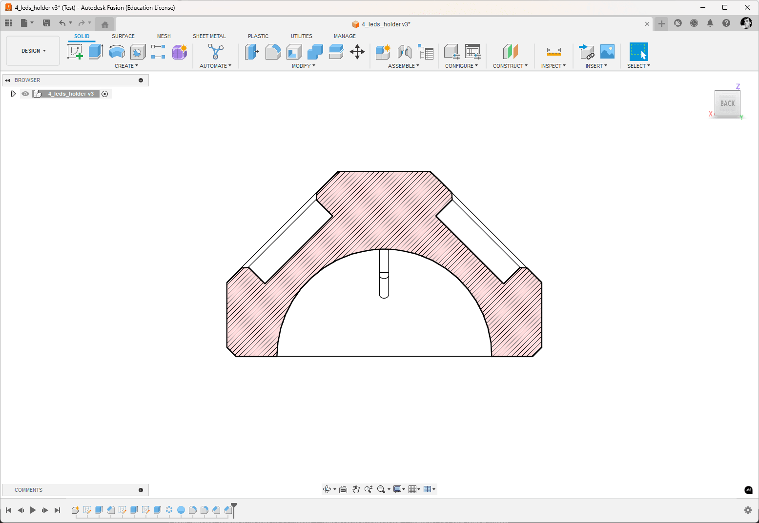 Four LEDs mount 3d model