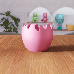 Minimalist Cracked Eggshell Bowl - Versatile Easter & Desk Decor 3d model