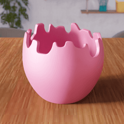 Minimalist Cracked Eggshell Bowl - Versatile Easter & Desk Decor 3d model