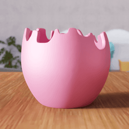 Minimalist Cracked Eggshell Bowl - Versatile Easter & Desk Decor 3d model