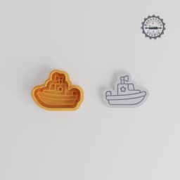 Police Boat Shape Cutter & Stamp, Ocean Security Patrol, Fondant Cookie Decor, 6-Piece Set PRODUCT_1124 3d model