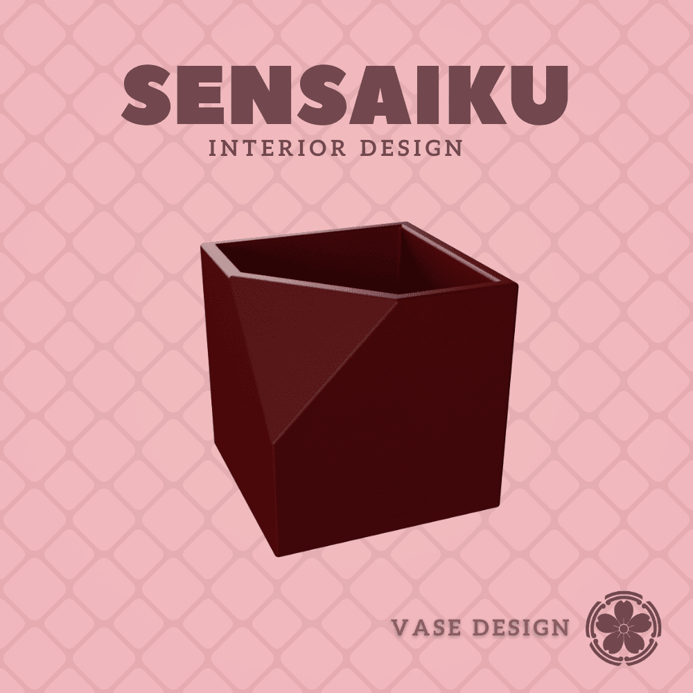 61. Cube 60 Custom Vase Design - Ikebana Home Decoration 3d model